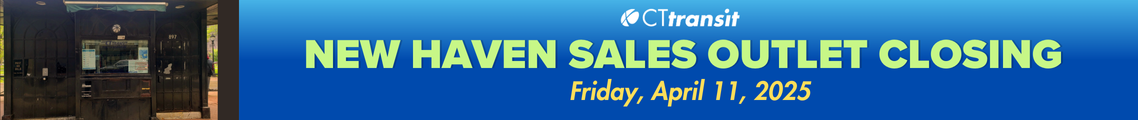 A banner that says the New Haven Sales Outlet is closing